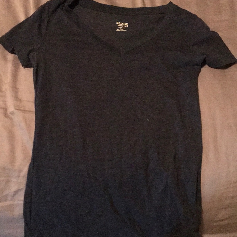 plain dark blue v neck